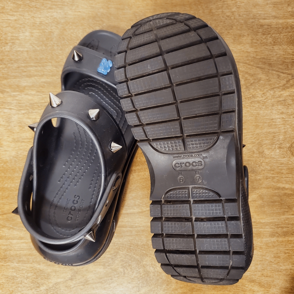 CROCS Black Spiked Sandals - Picture 2 of 4